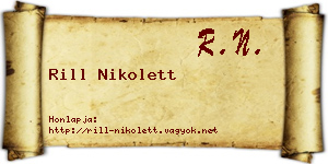 Rill Nikolett névjegykártya